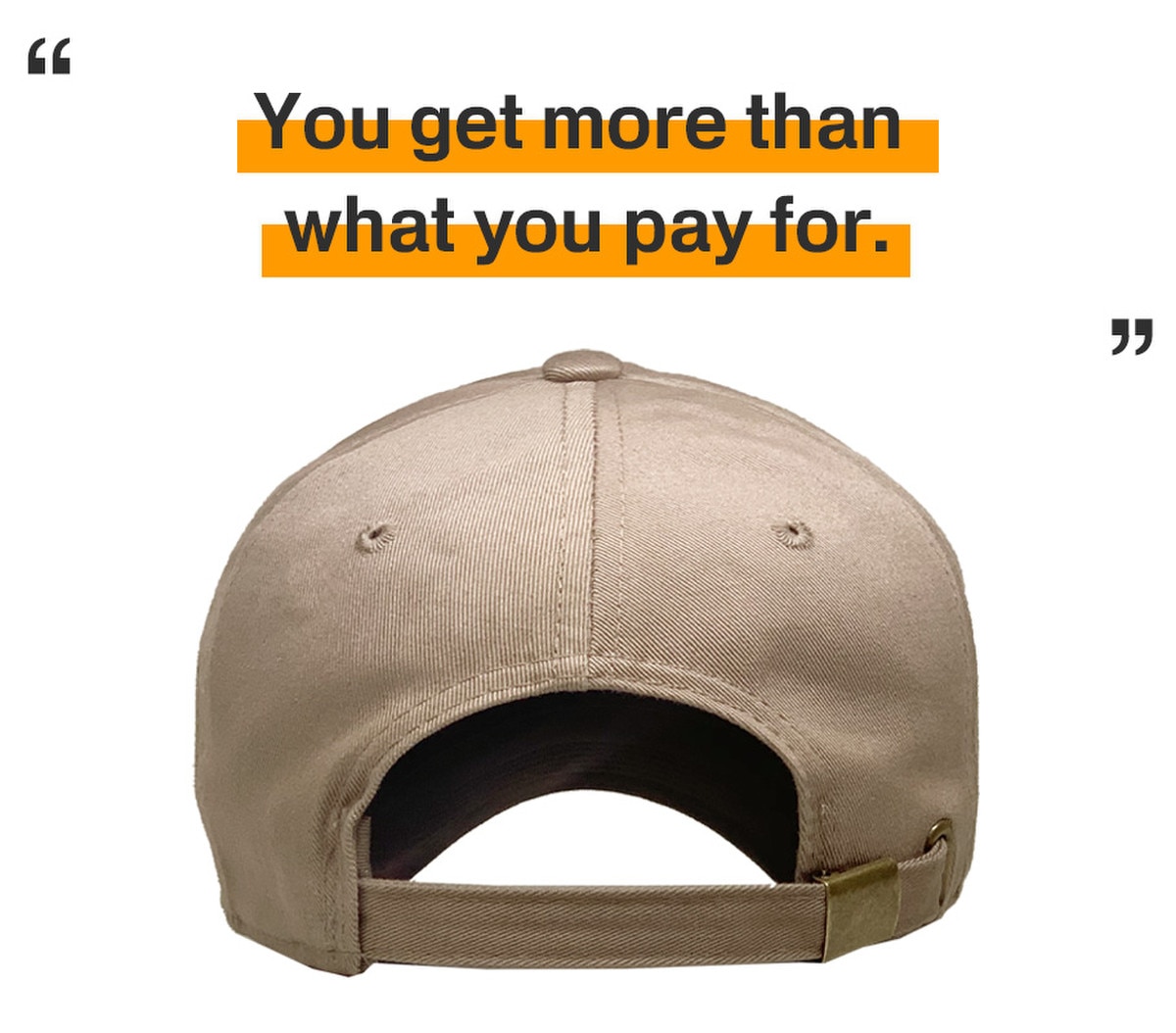 Dark Khaki Low Profile Baseball Caps Back View